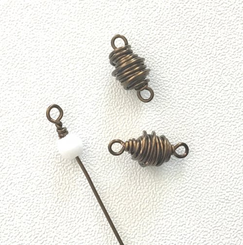 Kristal Wick's My Kind of Valentine Necklace - , Contemporary Wire Jewelry, Coiling, Coiling Wire, Wire Coiling, Wire Wrapping, Wrapping, Wire Wrapping Jewelry, Slide bead onto wire 